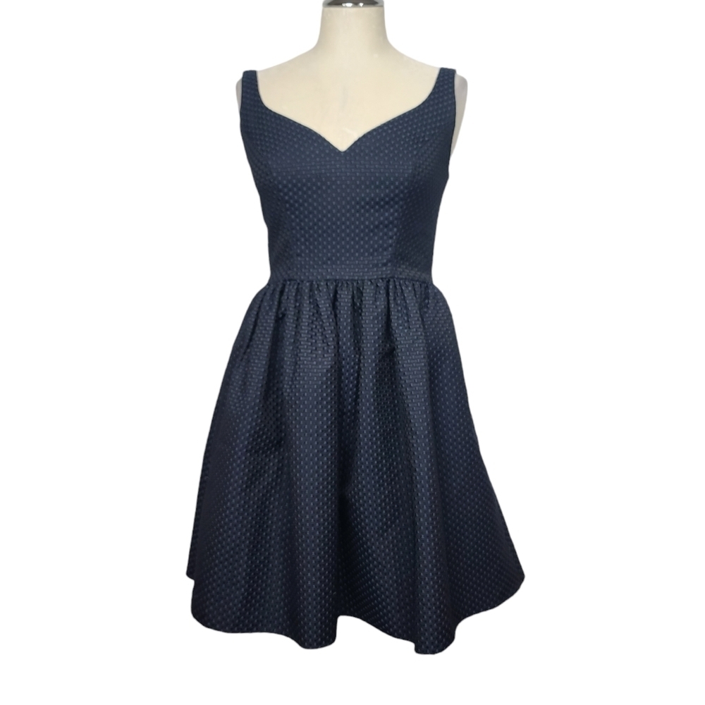 Jill Jill Stuart Black Blue Polka Dot Sweetheart Back Zip Dress 0